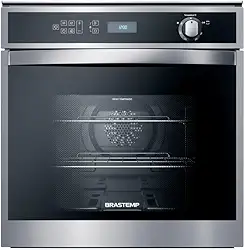 Forno de Embutir a Gás Brastemp 78 Litros Cor Inox com Convecção e Termômetro Meat Control - BOH84AR 220V