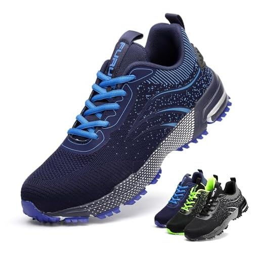Furuian Sicherheitsschuhe Herren Arbeitsschuhe Herren Damen Leicht Sportlich Atmungsaktiv Schutzschuhe mit Stahlkappe Sneakers (43 EU,Blau)