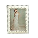 GracesDawn 5x7 Inch Frame Purely Handmade Inlay White from Oysters and Freshwater Mussels Bead Elect