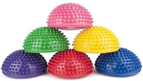 EHOTER Halbrund Yoga-Bäll Sport Balance Pods Mini Therapie Balance Igel Ball mit Noppen Hart Gymnastik Kugel Trittstein für Kinder Erwachsene Koordination Balance Fitness Training Geschenk (6)