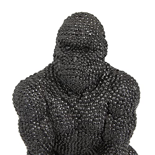 Deco 79 Polystone Gorilla Sculpture, 5" X 5" X 9", Black #TOP4