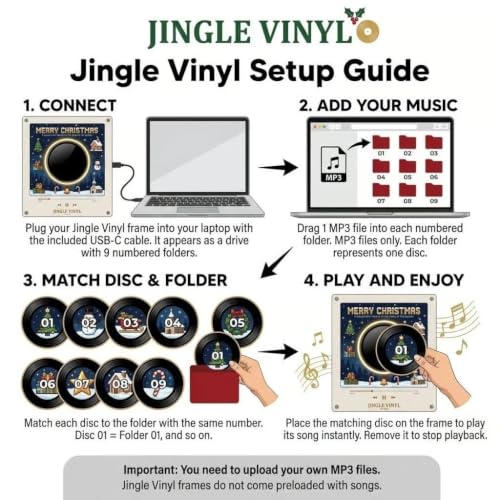 Christmas Vinyl Player Fridge Record NFC Magnetic Music Box Set – vue 4