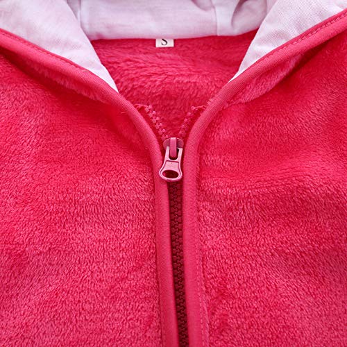 Cute Full Zip Up Hoodie For Baby Kids Bear Ear Hooded Coat Girls Boys Fleece Jacket Outwear Winter Solid Fluffy Coats (Pink, 3-6 Months) #TOP4