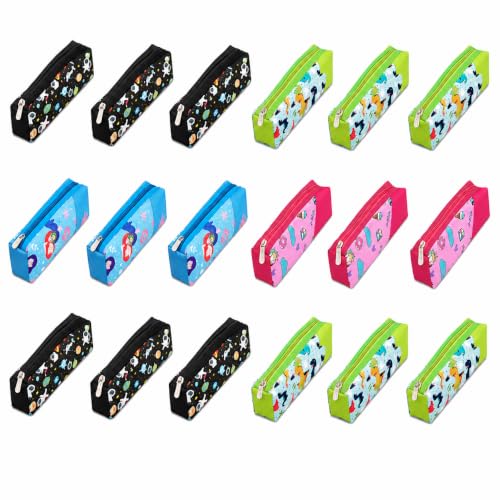 Image of TULMAN Multipurpose Pencil Pouch Kids B'Day Party Return Gifts to Carry Pencil pens in Stationery Pouch with Zip Lock Accessories for Boys /Girls /Children (Pack of 3) (18 Pack)