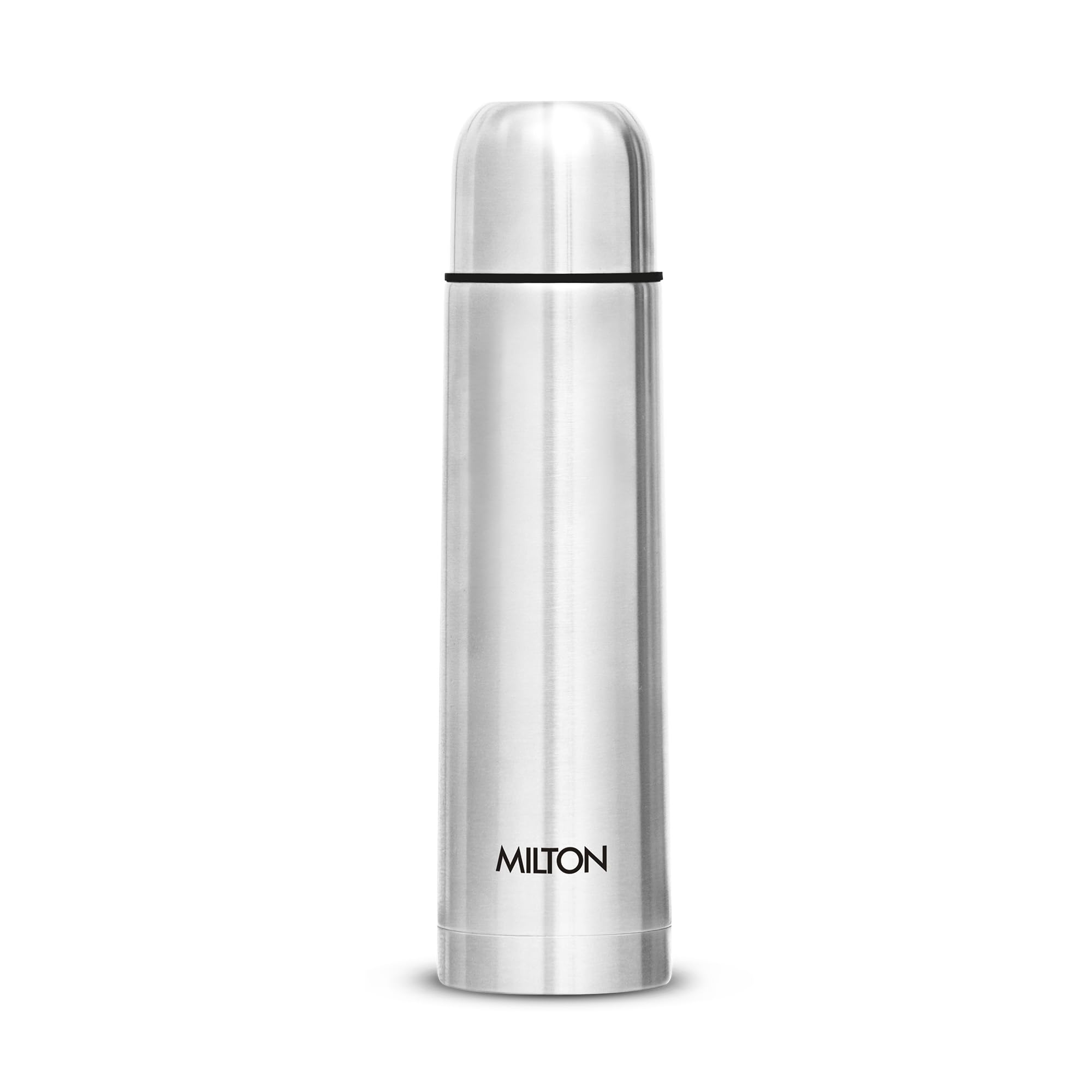 Milton Eco-Flip 750 Thermosteel Double Walled Vacuum Insulated Thermos Flask, 750 ml,24 Hr Hot and Cold I Leak Proof Lid, ISI Certified I Vacuum Insulated I for Office, Gym, School I Silver