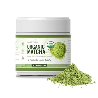 MatchAiA Organic Matcha Powder, Premium Ceremonial Grade, 40g/1.4oz Tin
