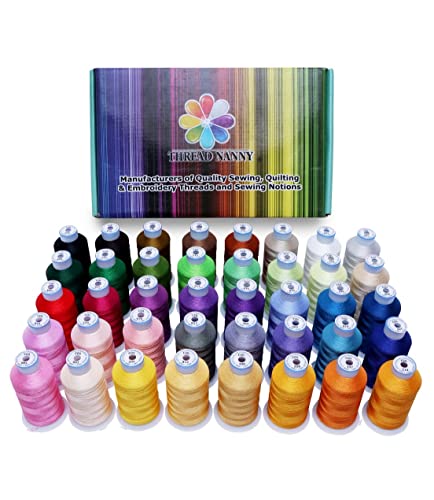 Kit de 40 colores de hilo de bordar de poliéster 40 wt 500M