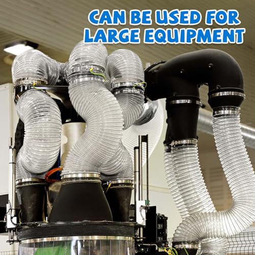 Image of Amylove 6 inch x 10' Lawn Vacuum Hose Flexible Duct Hose Long PVC Dust Collection Hose with 4 Stainless Steel Hose Clamps Puncture Resistant Fume Dust Collector Hose for Vacuums Cleaner Collection System