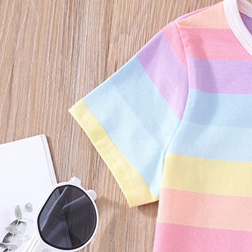 Girls Boys Short Sleeve T Shirts Kids Summer Oversized Tops Toddler Striped Crewneck Basic Tees Toddler Under Shirts3