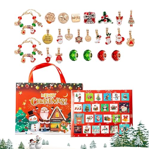 Juego de collar de Navidad de 24 días intercambiable con pendientes colgantes multicolores 6