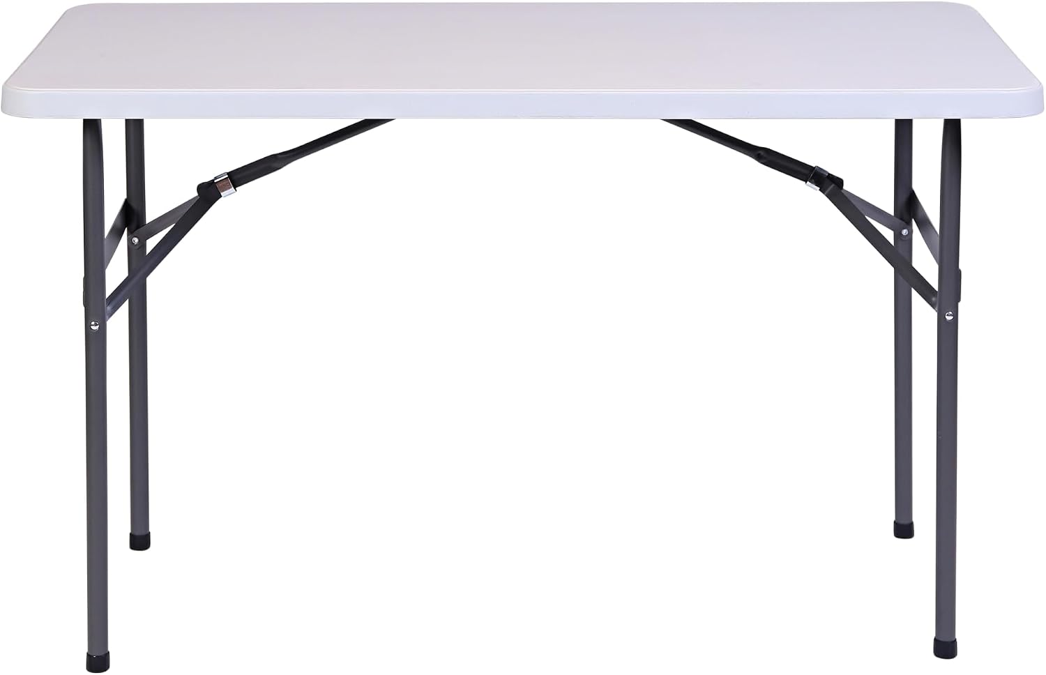 Realspace® Molded Plastic Top Folding Table, 4'W, Platinum