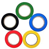 10 Pieces 5 mm Width Graphic Chart Tape, Nydotd Colored Whiteboard Grid Marking Tapes Self Adhesive Artist Tape Dry Erase Gridding Tape for Decor Craft Office Marking, 5 Colors