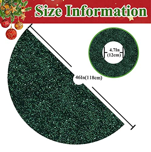 Modfuns Dark Green Christmas Tree Skirt Sparkle Sequin Tree Skirt Velvet Christmas Tree Skirt Tree Glitter Xmas Collar Christmas Decorations Rustic Tree Cover Skirt Halloween Tree Blanket #TOP2