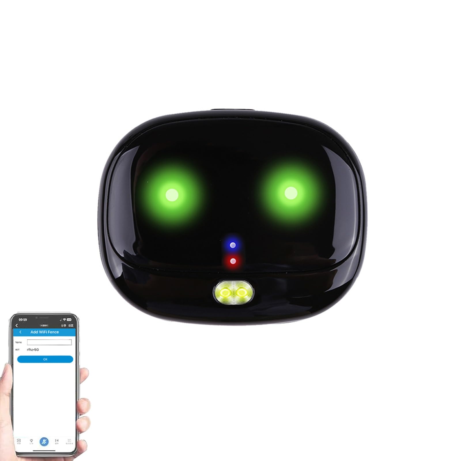Collar inalámbrico para perros con seguimiento en tiempo real, localizador impermeable, luz LED inteligente, alarma de batería baja para perros pequeños a medianos