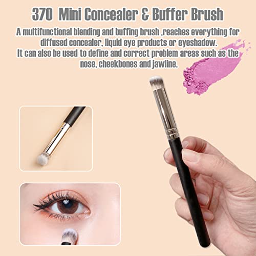 Rytrre Foundation Contour Brush For Liquid Makeup, Professional Kabuki Brushes, Under Eye Nose Contour Brush For Blending Liquid Cream Flawless Powder Cosmetics Buffing Stippling Concealer (Small 370S) #TOP3