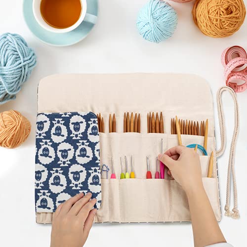 image for Teamoy Knitting Needles Holder Case(up to 11 Inches), Rolling Organize