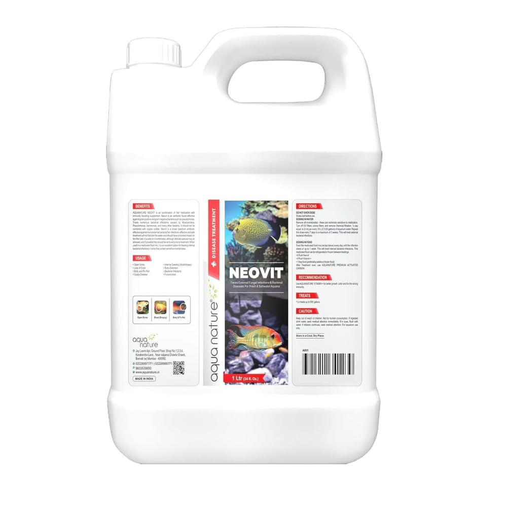 AquaNature Neovit Treats External Fungal Infection & Bacterial Diseases for Fresh & Saltwater (1Ltr) (B0BGY83RYV) Amazon Price History, Amazon Price Tracker