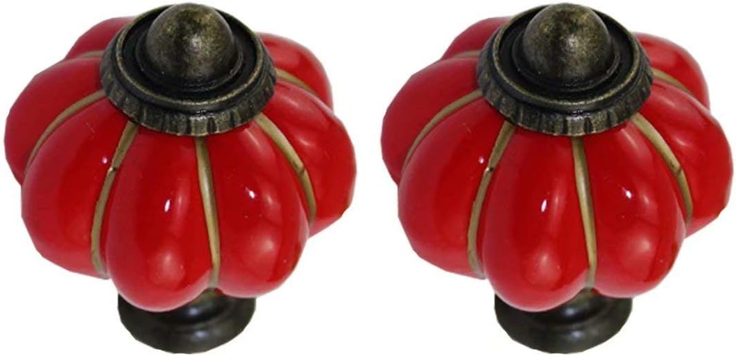 cupboard handles,drawer knobs,cabinet knobs, 6 Pcs Furniture Dresser Handle, Drawer Cabinet Knob Ceramic Handle, European Ceramic Cabinet Furniture Knobs Kitchen Closet Door Handle (Red) ( Color : Red