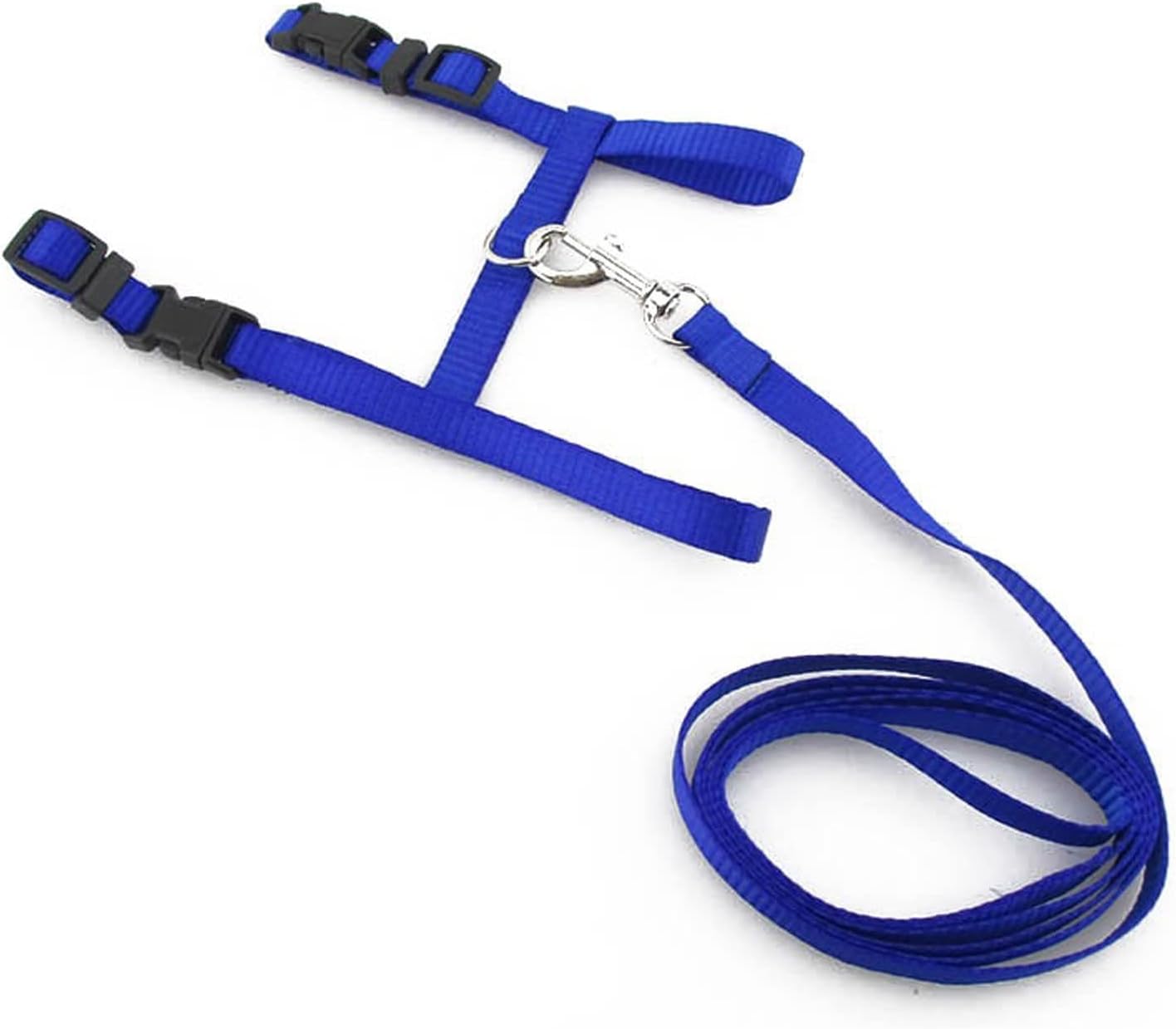 Dog Leashes Cat Collar Harness Leash Adjustable Nylon Pet Traction Kitten Dog Halter Cats Products Belt(Blue)