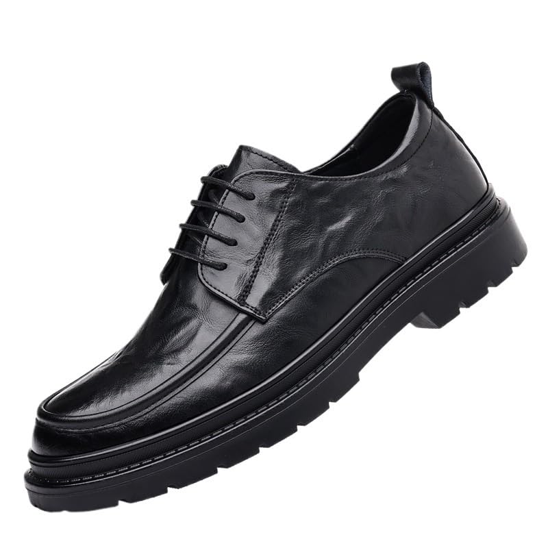 Men's Lace-up Dress Oxford Leather Shoes - Casual Business Formal Tuxedo Anti-Slip Prom Wedding