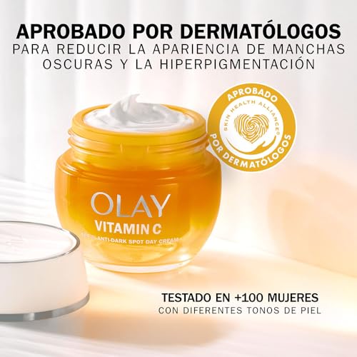 Miniatura 6 de Olay Vitamin C Crema Facial de Día Antimanchas SPF 30, 50ml | Con Vitamina C y Niacinamida, Ayuda a Iluminar y Unificar el Tono mientras Protege la Piel con SPF 30