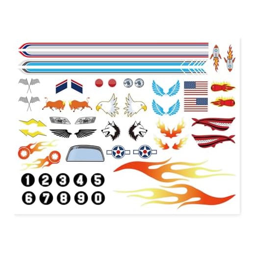 OCQOTAT 3 Pcs Derby Car Sticker Set, Racing Numbers Flags Lights Stripes | Peel & Stick Car Stickers for Derby Cars, Cool Decorations & Accessories; 8x6.3"; waterproof; laminated; 3 sheets