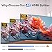 HDMI Switch 1 in 2 Out 4k@60hz, HDMI Switch 2 in 1 Out with LED Indicators/HDMI Splitter 2 in 1 Out Grey/HDMI Switcher Support 4K 3D HDR for Xbox PS5/4/3/Blu-Ray TV/Player/Laptop PC