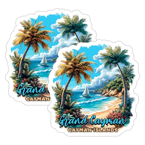 Grand Cayman Cayman Islands Waterproof Vinyl Stickers 4 Inch 2-Pack