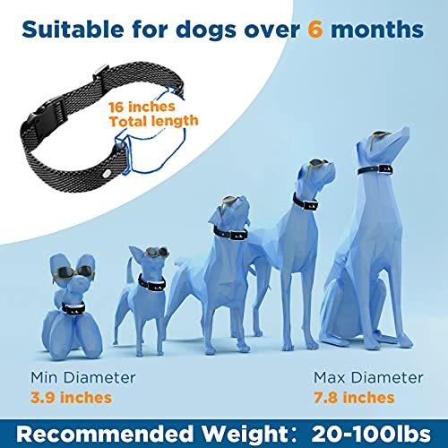 Shock Collar, Dog Training Collar With Remote For 20-100 Lbs Medium,Large Dogs, Ipx7 Waterproof Electric Collar With Vibration, Beep, Shock Modes For 1000Ft, Adjustable 0-16 Levels E-Collar #TOP4