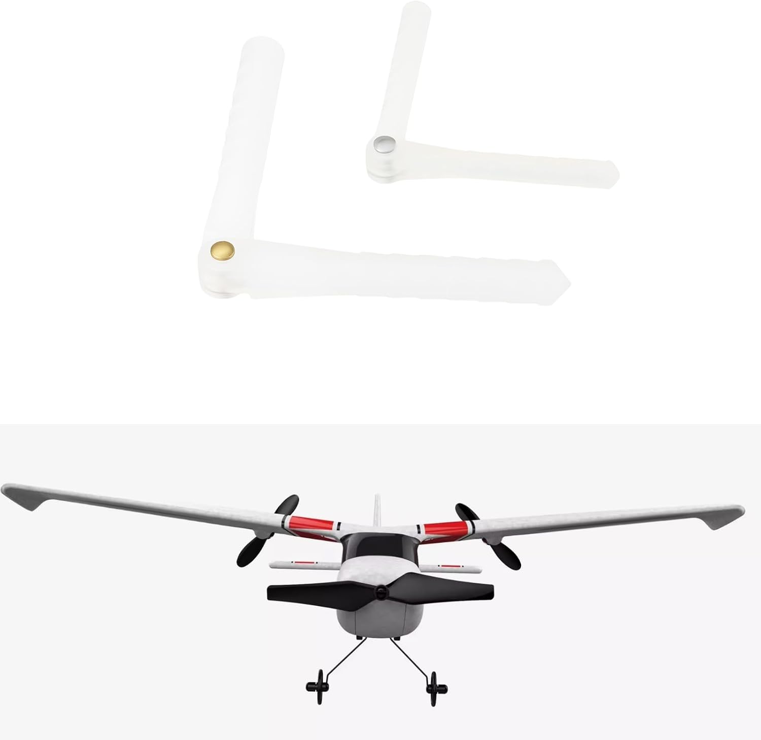 20 Pack RC Airplane Pin Hinge 4.5 x 67 mm and 2.5 x 47 mm for RC Plane Helicopter Control Surfaces White