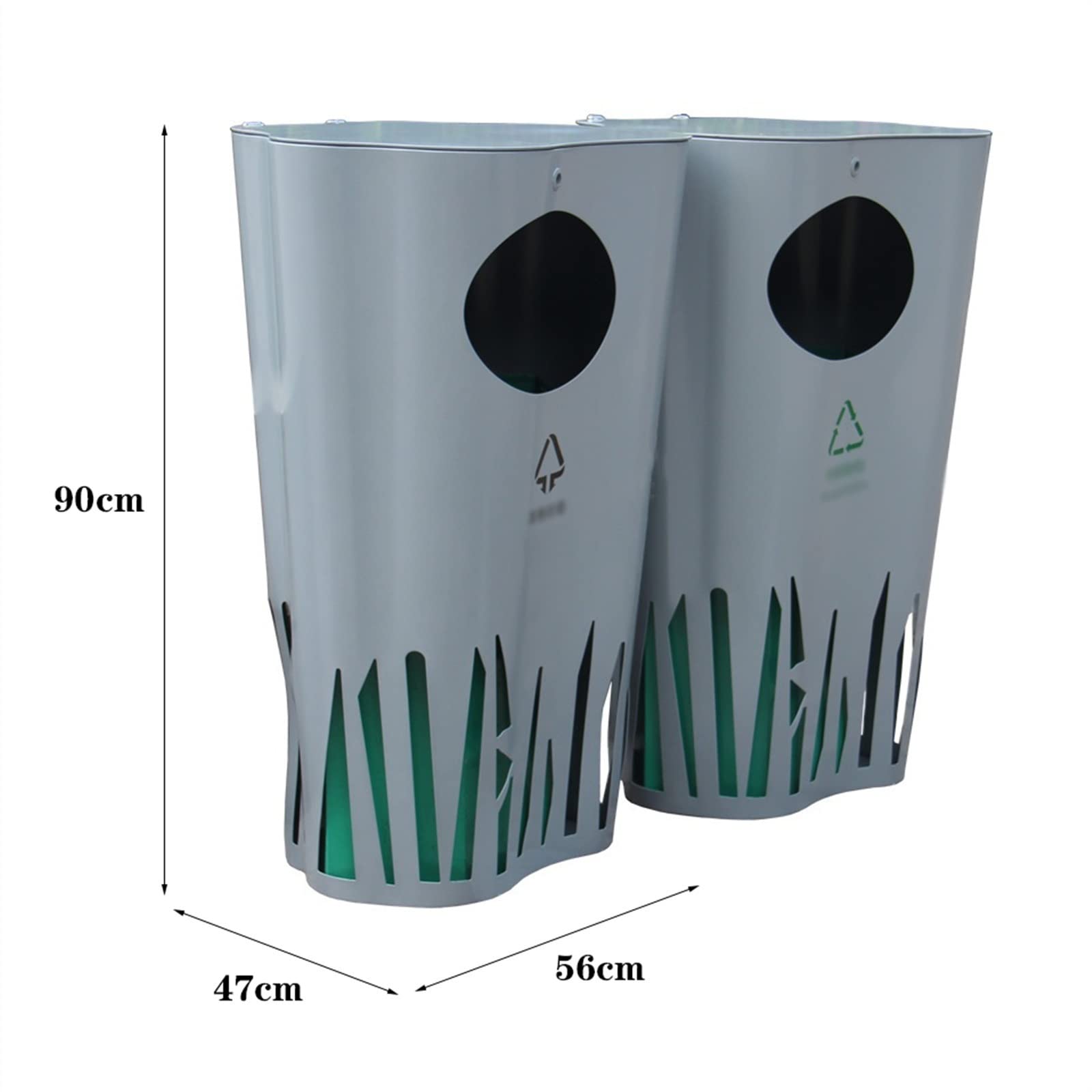 SUNESA Pattumiera per Raccolta Pattumiera for Esterni in Acciaio Inossidabile, Pattumiera Creativa Svuotata Laccata con Coperchio Pattumiera Classificata di Grande capacità Pattumiera (Size : A)