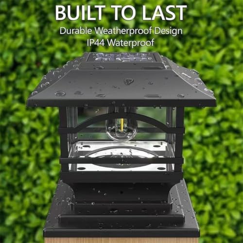 Luces solares para poste de ABS resistente con acabado elegante para diseño de jardín 5
