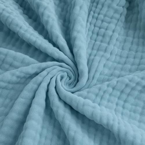 HAXQL Manta de muselina de algodón para adultos, colcha transpirable de verano, ropa de cama para dormir, enfriar el hielo, edredón frío para dormir (azul, normal (130 x 150 cm)