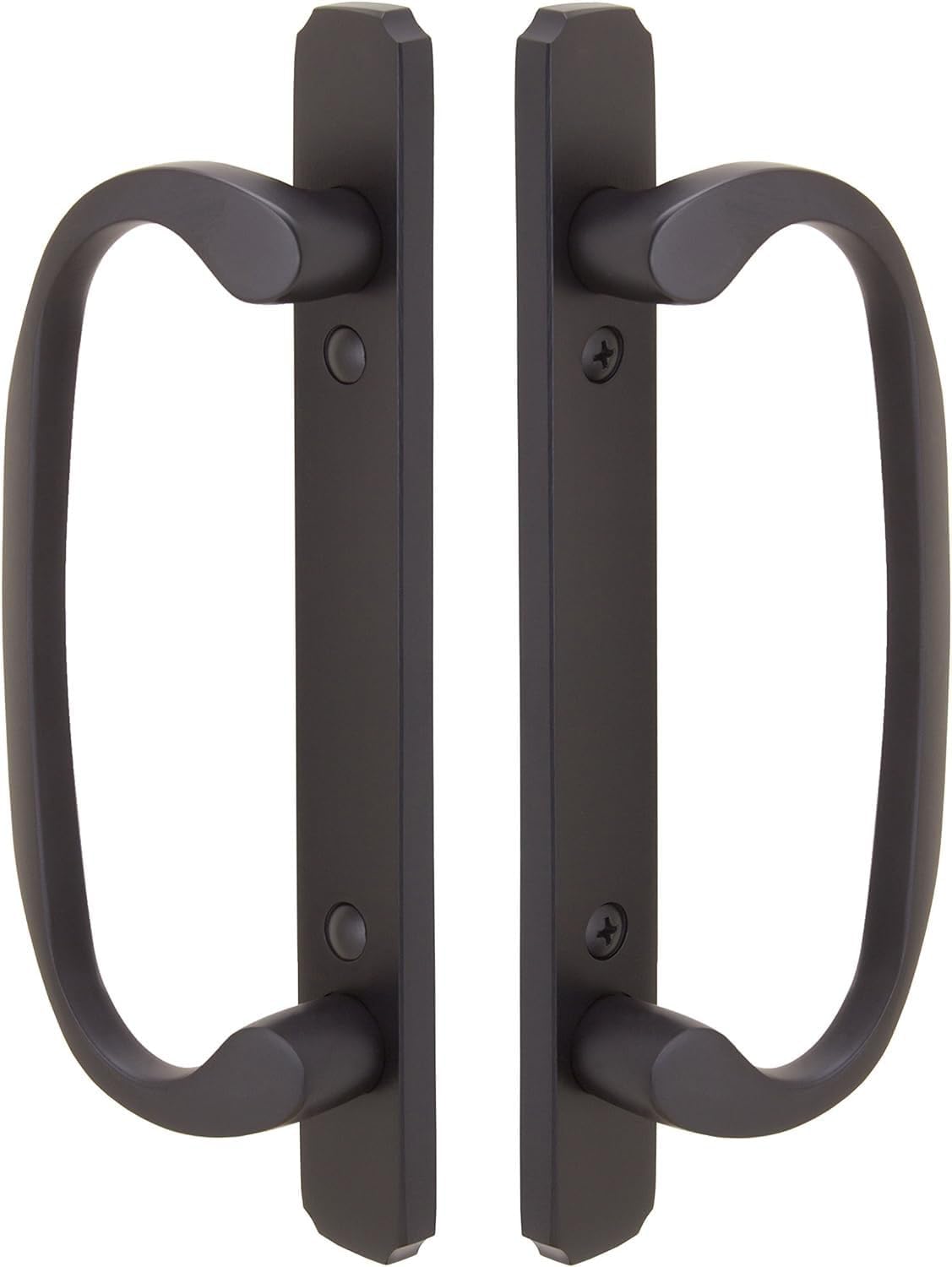 Sliding Glass Patio Door Dummy Handle Set, Mortise Type, Bronze, 3-15/16" Screw Holes