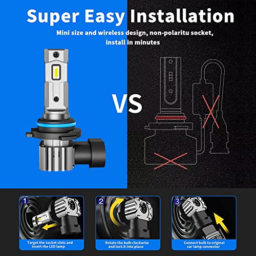 rimthin 9005/HB3 LED Headlights Bulbs, Super Bright Cool White Led Lights Replacement Kit, IP67 Waterproof LED Headlight, Quick Installation, Pack of 2 - Thumbnail 6