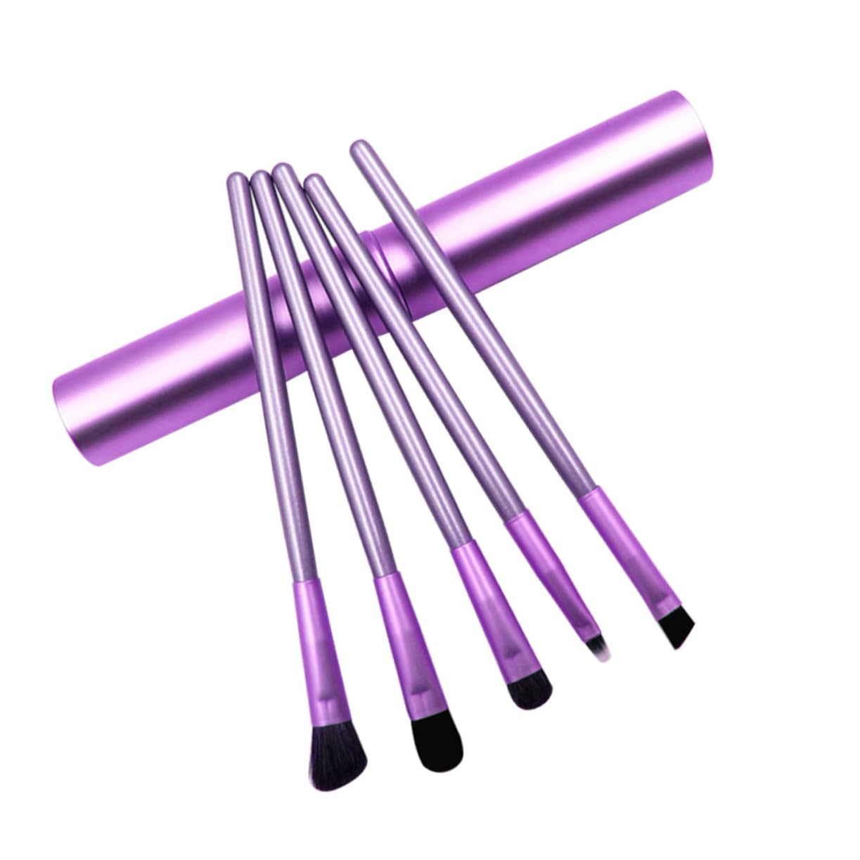WOONEKY 5pcs Professional Makeup Eyeshadow Brush Set Long Handle Blending Eye Shadow Brushes for Daily Professional Use
