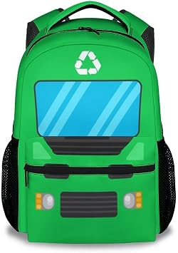 Boys Backpack, 17 Inch Garbage Truck School Backpacks for Kids Toddlers 3-5, Large Capacity Lightweight Bookbag for Kindergarten Preschool Elementary