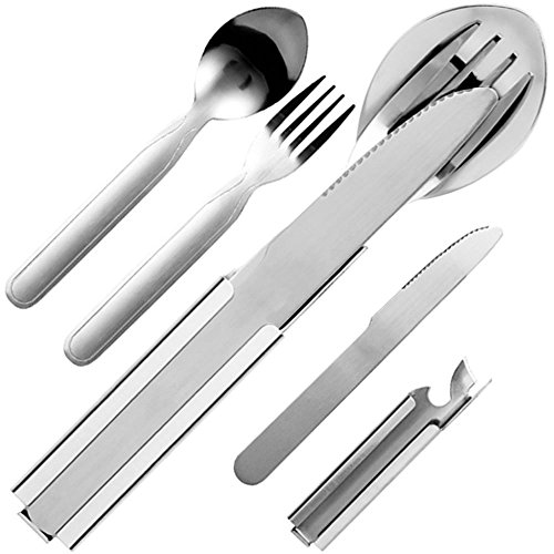Kadactive Essbesteck Besteck Set aus Edelstahl für Camping- Survival- Festivals- Outdoor- Backpacker- Reisen- Wandern