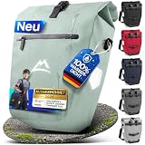 Nextcover® Fahrradtasche für Gepäckträger [AquaShield-TPU] I 100% wasserdichte Gepäckträgertasche mit klick-System & Rollverschluss I Reflektierende Fahrrad Tasche Inkl. Tragegurt, Fahrradtaschen