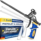 S&R Pistolet à Mousse Expansive Polyuréthane Pistolet à Calfeutrer Professionnel avec sort...