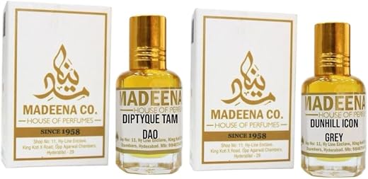 MADEENA CO. SRK MIX DIPTYQUE TAM DAO &amp; DONHILL ICON GREY Real &amp; Natural Attar; Best Fragrance For Men and Women; Long Last...