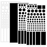 4 Sheets Blackout Stickers for Electronics, Led Light Dimming Cover Lights Dimming Sticker, LED Light Blocking Stickers White and Black
