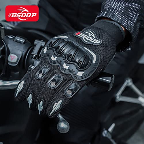 Henniu Luvas de motocicleta masculinas dedo inteiro corrida de moto ciclismo motocross montanha resp