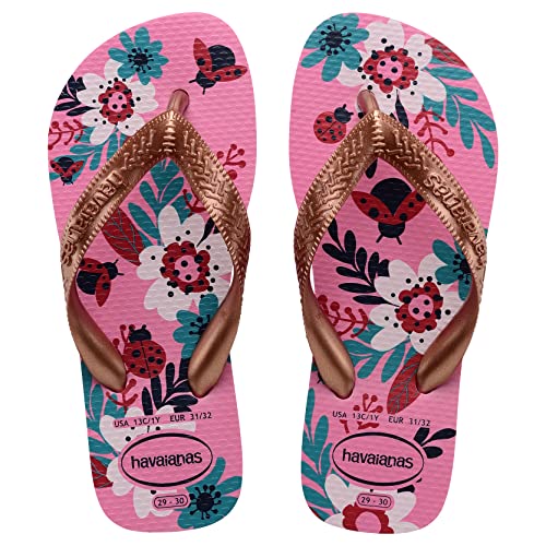 Chinelo Pink Lemonade Kids Flores Havaianas n° 29/30