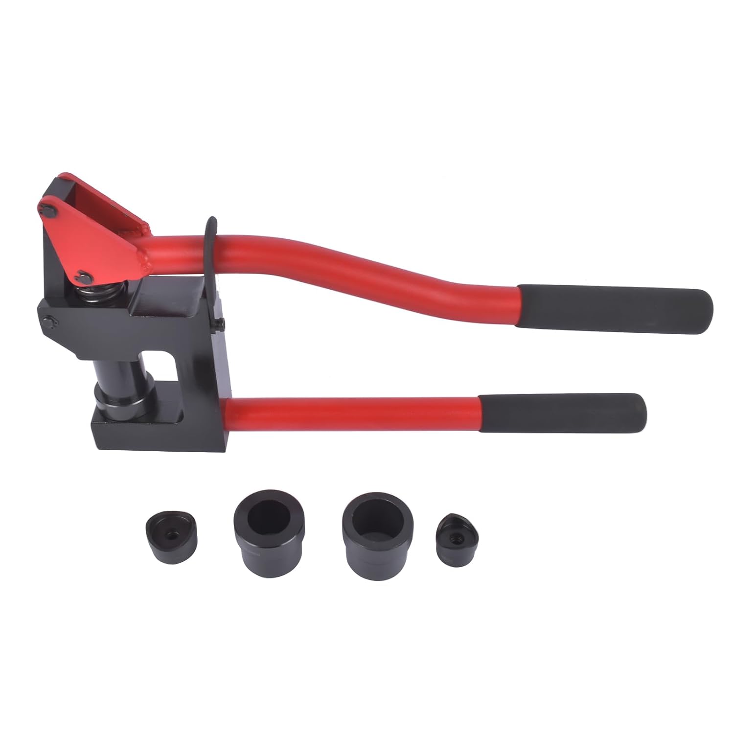 Red Manual Lever Sheet Metal Stud Punch 20GA with Dies 7/8", 1-1/8", and 1-11/32" Lever Sheet Metal Hole Punch Kit Mixizap