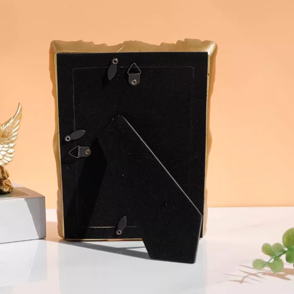 Marco de Fotos Dorado de Resina Estilo Europeo Elegante y Práctico para Decoración de Escritorio y Oficina Diseño Clásico y Antiguo