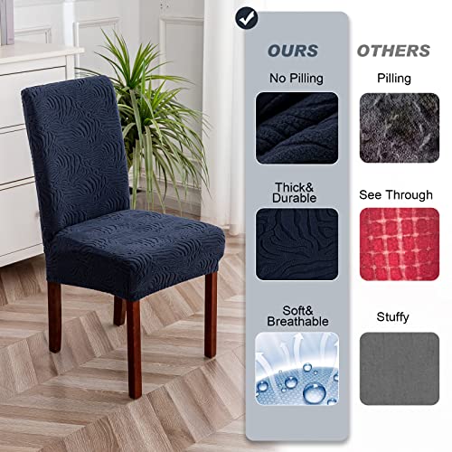 Yueang Dining Chair Covers, Chair Covers For Dining Room Stretch Chair Covers Parsons Chair Slipcover, For Dining Room Kitchen Chair Protector Cover, Removable, Washable (Navy Blue, 6 Pack) #TOP2