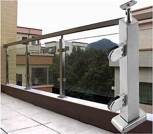 Disfruta de seguridad con el sistema de barandilla de vidrio y acero inoxidable plateado