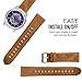 Lamshaw Leather Strap Replacement Band for Michael Kors Smartwatch Strap (Leather-Brown)