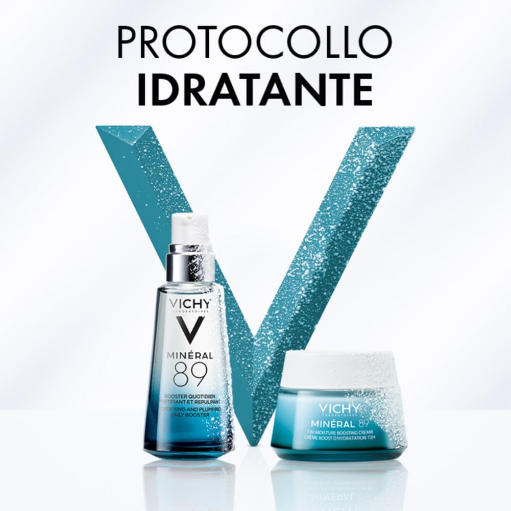 Vichy Minéral 89 Cofanetto Regalo Boost Idratazione, Siero Booster e Crema Idratante, Per Tutti i Tipi di Pelle, Azione Fortificante e Rimpolpante, Pelle Tonica e Levigata, 50 ml + 15 ml